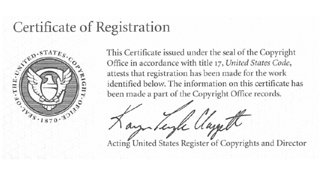 Certificate of Registration - Copyright
